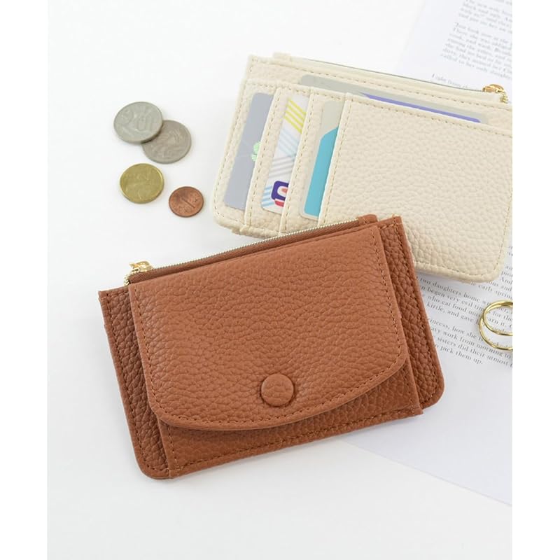 [Alto Rose] Grain camel fragment case ladies thin wallet mini wallet card type wallet bill bifold With coin purse synthetic leather card holder