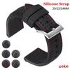Pulseira de Relógio de Borracha de Silicone Macia 20mm 22mm 24mm Homens Mulheres Esporte Impermeável Respirável Pulseira de Pulso Bracelete com Fivela Sólida Fosca