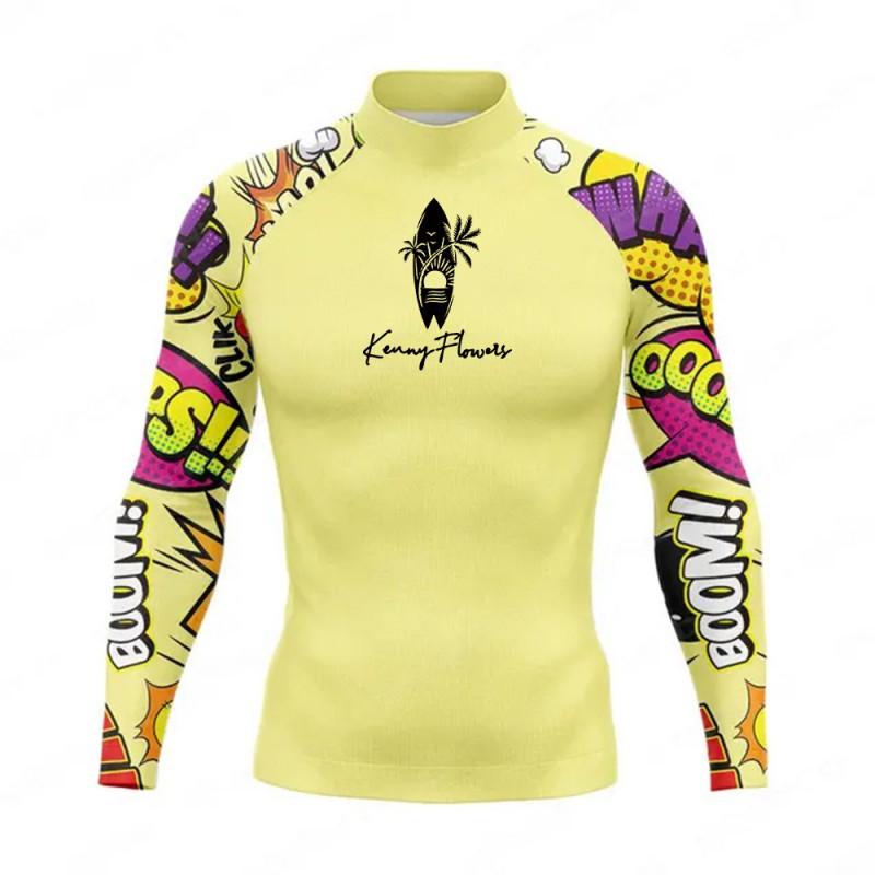UPF50 Herren Langarm Rash Guard Schnelltrocknend Surferanzug UV-Schutz Schnorcheln Schwimmen