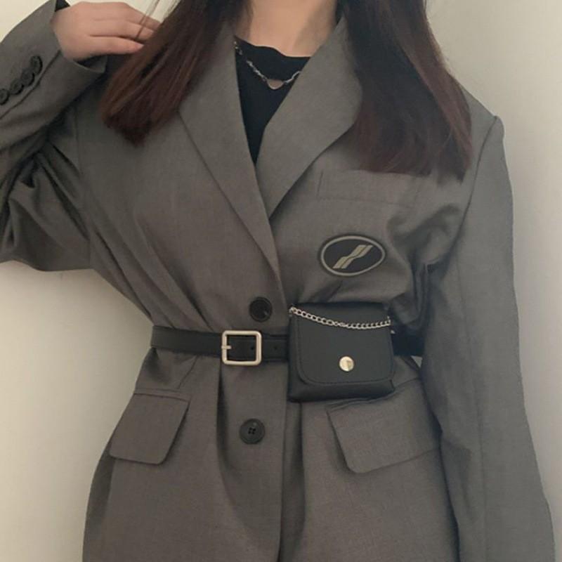 Waist Contemporary Pu Belt With Matching Mini Bag For Womens Stylish Fashion Fall