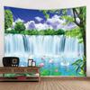 Schöne Waldwasserfall-Wandteppich Wohnzimmer Stoff Wandbild Heimdekoration Wandtuch Strand Picknick-Tischdecke Schlafmatte