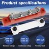 150A 48V M6 Bus Bar Terminal Battery Power Distribution Block with Cover 4Way Terminal Block Positive Negative for Boat RV Truck
