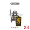 MOC Medieval Military Figures Building Blocks Castle Militia Soldier Dragon Gothic Knight Helmets Swords Shield Bricks Toys N06