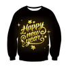 Happy New Year for Autumn and Winter Ladies 3D Printed Crew Neck Comfortable Trend Breathable Hoodies & Sweatshirts (women’s)