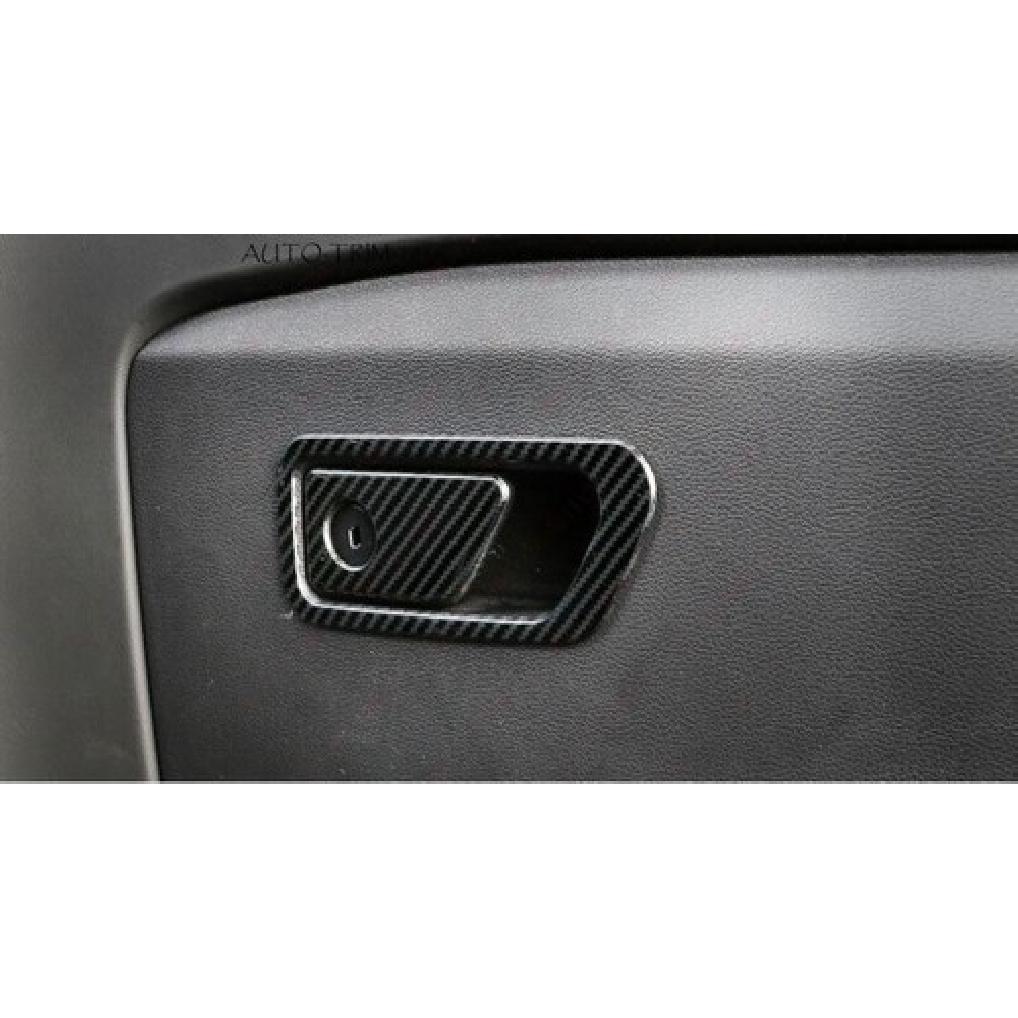 Steel Carbon Co-Pilot Storage Box Handle Cover Trim For Ford Explorer -