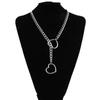 Heart Slip Chain Necklace For Women Punk Rock Love Chain Choker Necklace Gifts Adjustable Goth Jewelry