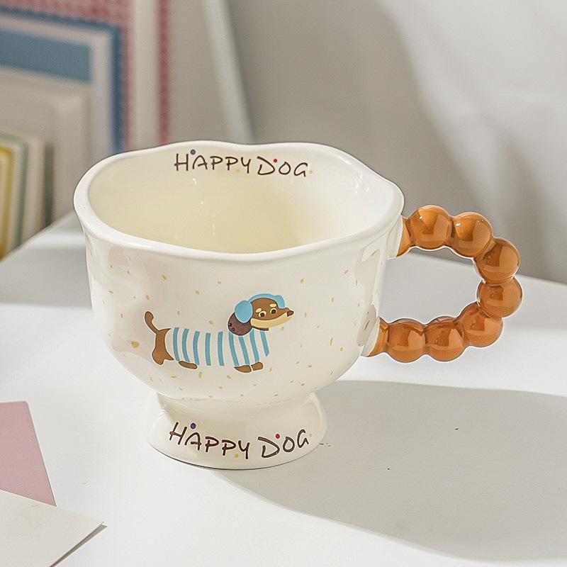 

Керамическая кружка Щенок таксы Кружка Бытовая чашка для завтрака Креативная чашка для воды Подарок на день рождения для девочек 401-500ml