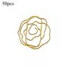 50pcs Golden and Rose Golden Flower Paper Clips Elegant Floral Clips for Office School Organization and Scrapbooking Projects