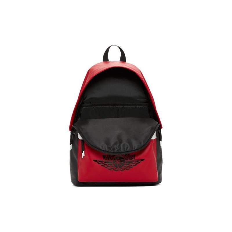 Jordan Polyester Basketball Bag Backpack Large Size Unisex Black Red Jordan 9A0390-KR5