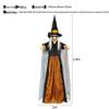 Fioletowy, aktywowany dźwiękiem, świecący, krzyczący wisiorek wiedźmy na Halloween, dekor do nawiedzonego domu