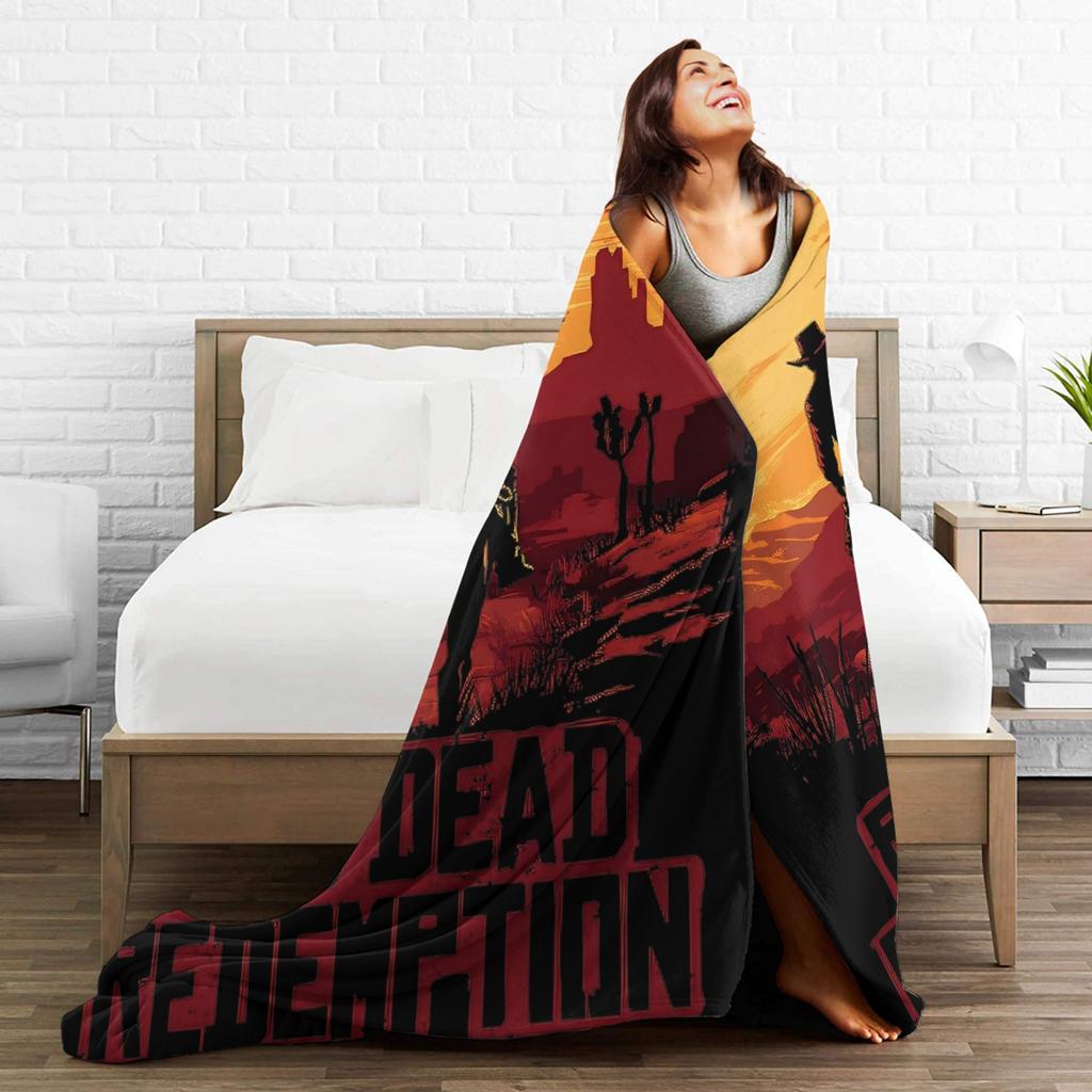 Arthur Morgan West Cowboy Action King Game Character Blanket Warm Red Dead Redemption Throw Blanket Winter Bedroom Bedspread
