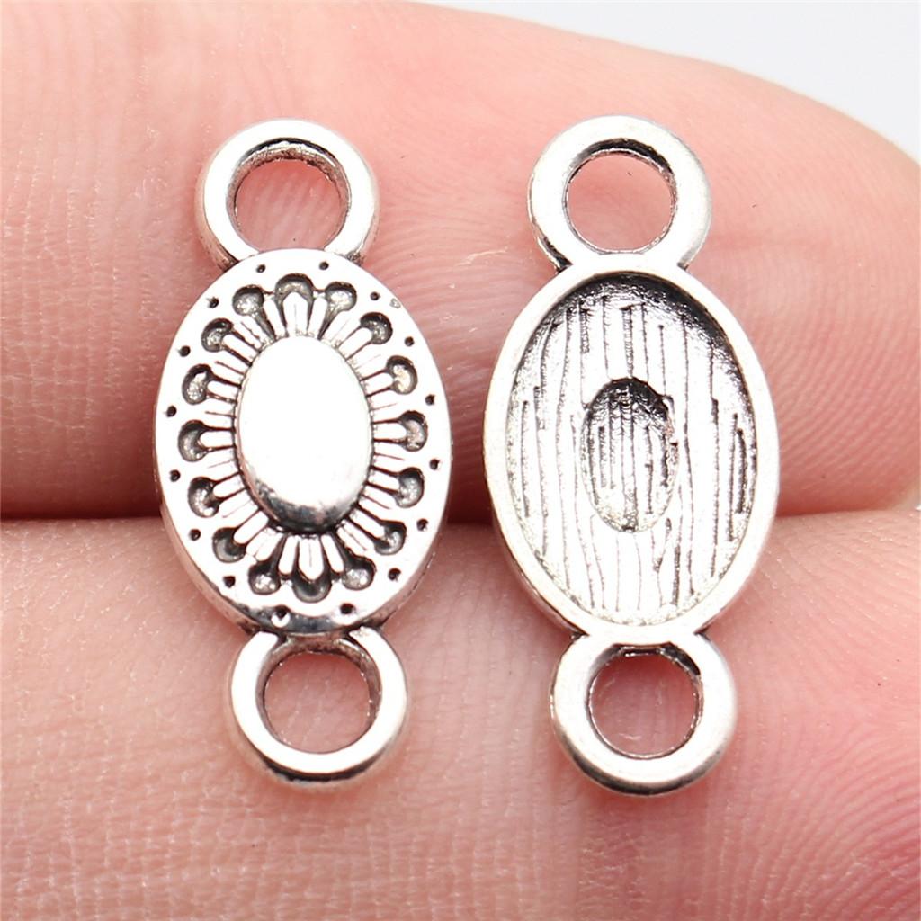 Flower Petal Connectors Botanical Themed Antique Bronze Zinc Alloy Jewelry Making Connect Charms Extender Connectors