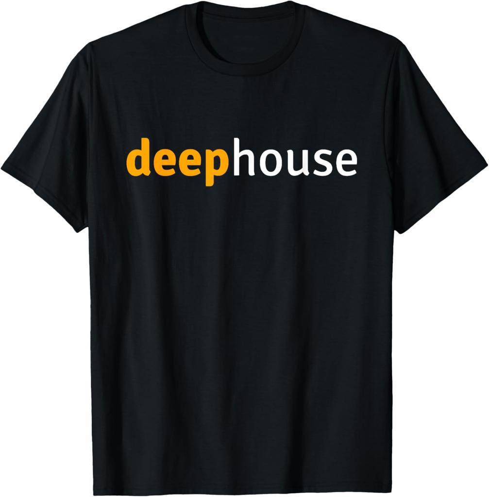 Deep House Music Art  Minimalist Design for DJ Raver EDM TShirt Cotton Printed Graphic T Shirts Vintage T Shirt Camisas