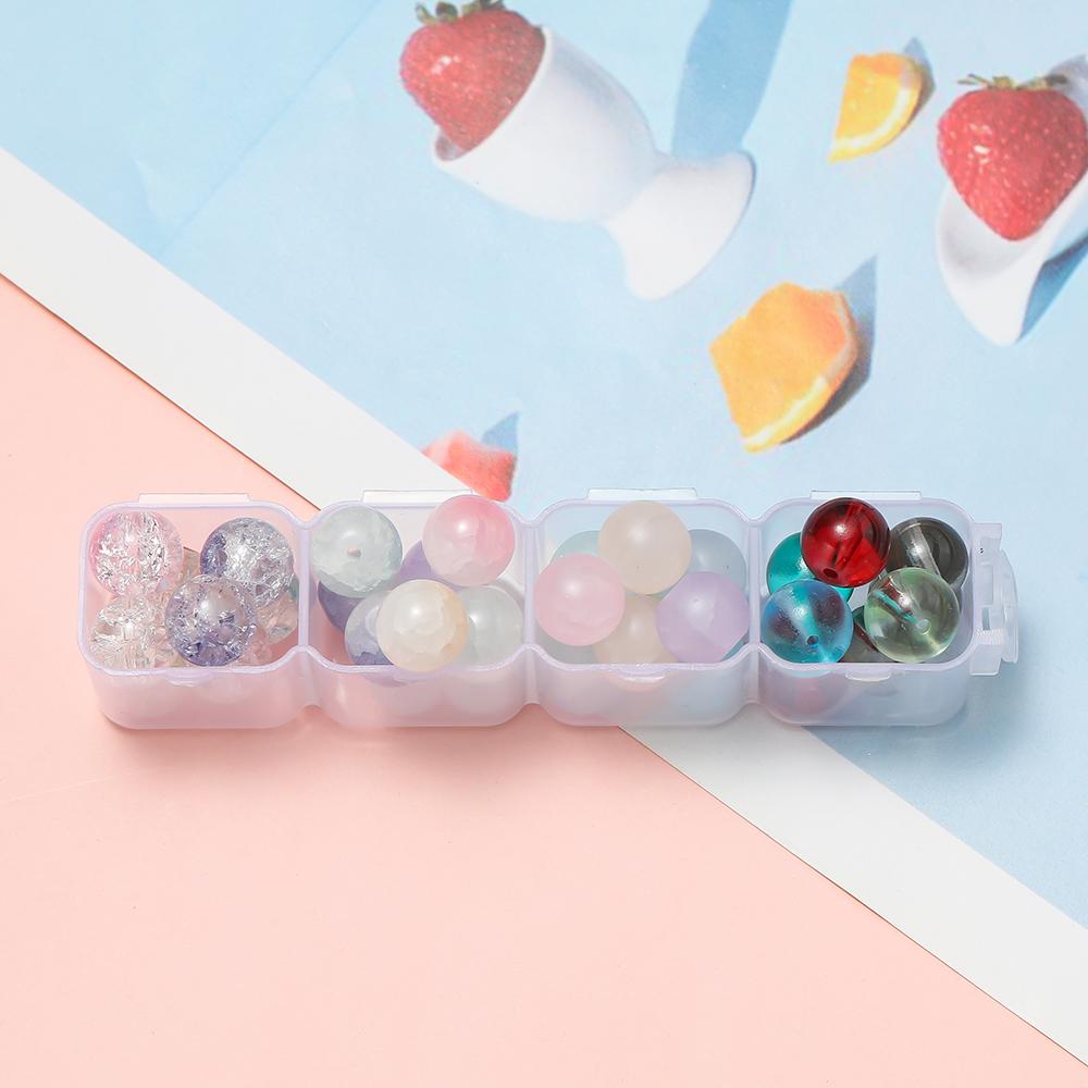 30pcs 10mm Mix Color Crystal Glass Beads 4 Styles Round Spacer Beads for Bracelet Necklace Earrings Jewelry Making Accessories