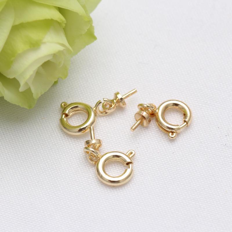 18k Gold-Filled Color-Preserving Eye Pin with Bail Spring Connector for DIY Jewelry