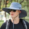 Summer big brim breathable net fishing climbing hat travel bucket hat women outdoor sunscreen sunshade foldable quick drying