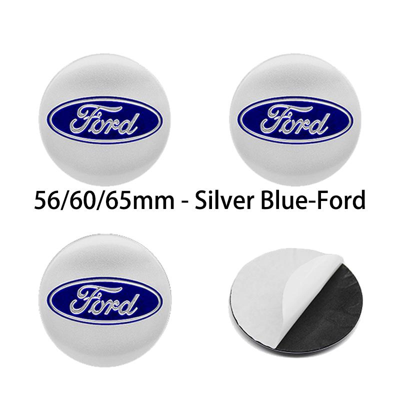 4pc 56 60 65mm Car Badge Emblem Car Wheel Center Hub Caps Stickers For Ford Focus 2 3 MK3 MK4 Fiesta Kuga Explorer Mondeo Stylin
