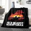 1pc Red Dead Redemption Blanket, Gift, for Men and Women, Soft Blanket, Good for Sofa Bed Couch Travel, Lightweight Flannel Blanket