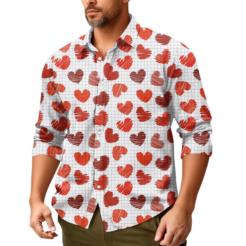 Lässiges, locker sitzendes Langarmhemd für Herren, modisches Revershemd