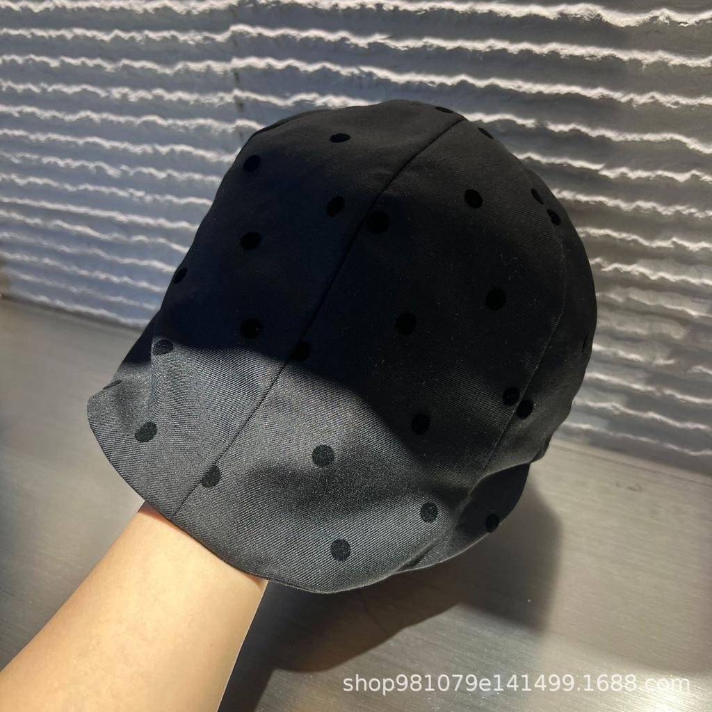 Polka dot soft brim beret women's forward hat new versatile face small sun hat literary and retro painter hat tide
