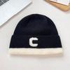 Letter Woolen Cap Children's Autumn and Winter Large Head Circumference To Show Face  Small Pullover Cap Warm and Ear Protecting Knitted Cap