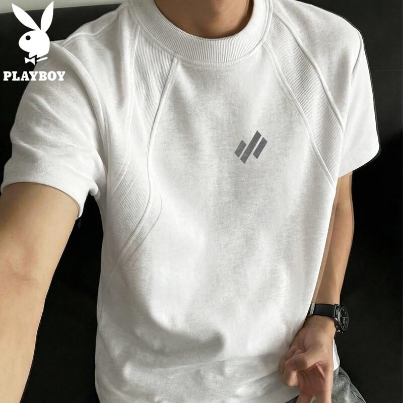PLAYBOY Men s Textured Relaxed Fit Short Sleeve T-Shirt XL