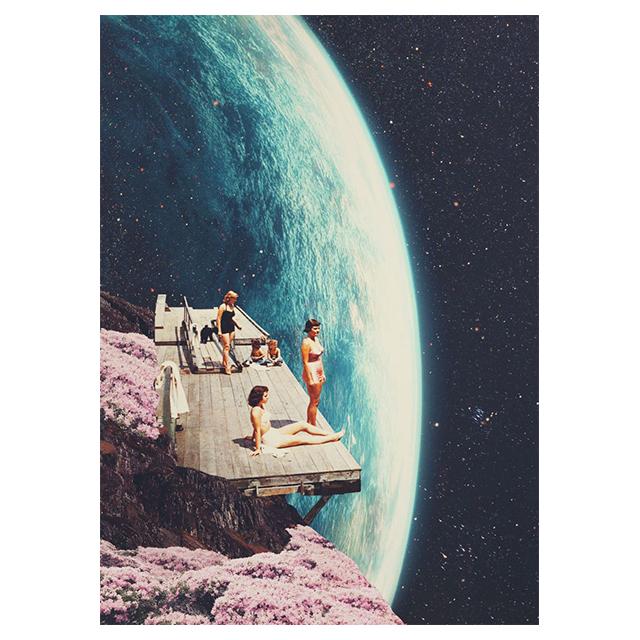 Science Fiction Space Collage Romantic City Prints Poster Canvas Painting Modern Wall Art Picture Living Room Bedroom Home Decor