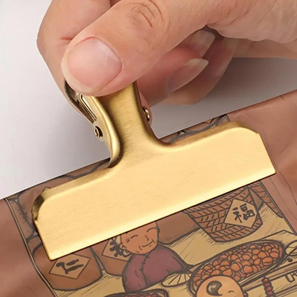 2PCS Stainless Steel Bag Clips Large Metal Air Tight Sealing Clip Durable Paper Bag Clip Coffee Food Bread Bags Kitchen Storage