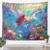 Mermaid Princess Kids Tapestry,Dolphin Tropical Fish Coral Marine Life Wall Tapestries,Girls Women Room Decor,Undersea World