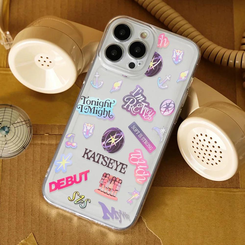 Horký K-KPOP Nový K-KATSEYEs Pouzdro na telefon Pro IPhone 16 16e 15 14 13 12 11 Mini Pro Max X XR 7 8 Plus Průhledný měkký TPU zadní kryt