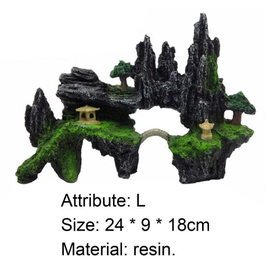 Fish Tank Rockery Safe Decorative Resin Tree Bridge Mountain Rock for Home