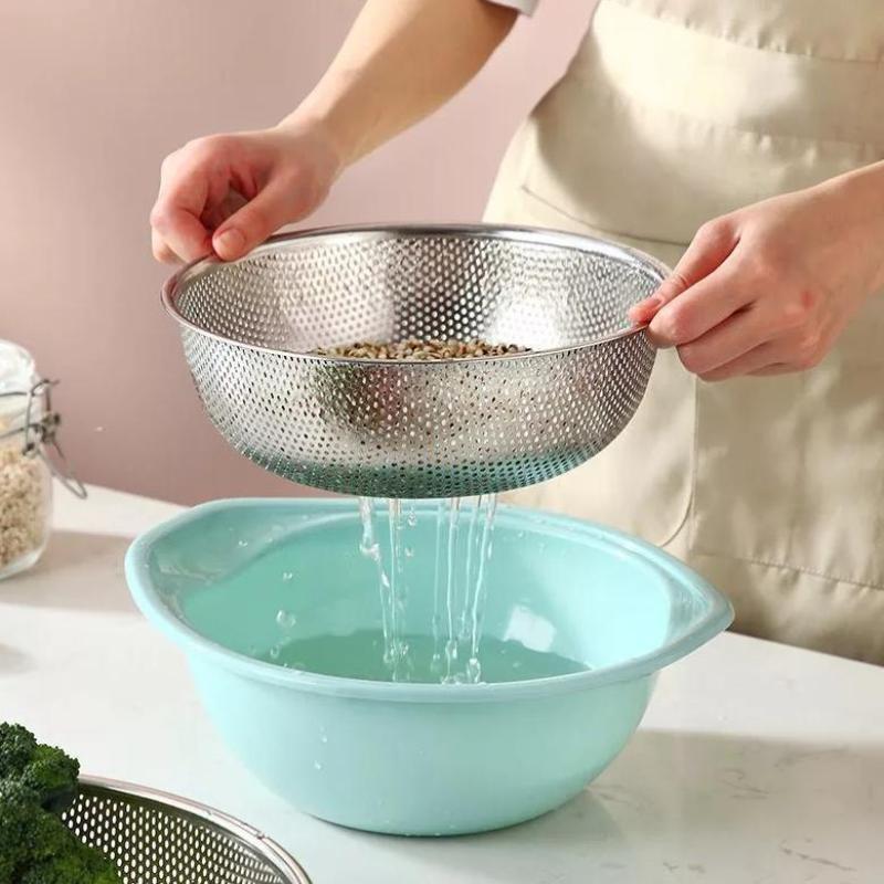 Cucina Acciaio Inossidabile Foro Rete Densa Setaccio Colino Scolapasta Cestelli