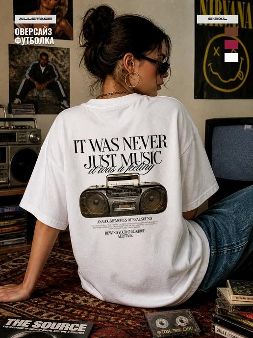 Oversized printed cotton T-shirt S