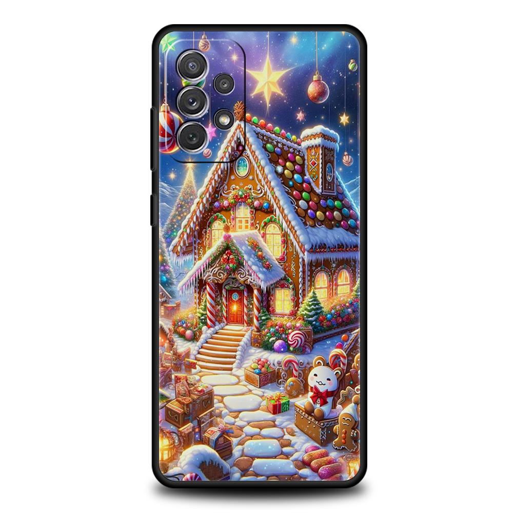 New Year Christmas Phone Case for Samsung Galaxy A55 A35 A15 A14 A25 A54 A51 A71 A72 A73 A32 A52 A52S A41 5G Silicone Shell Bags