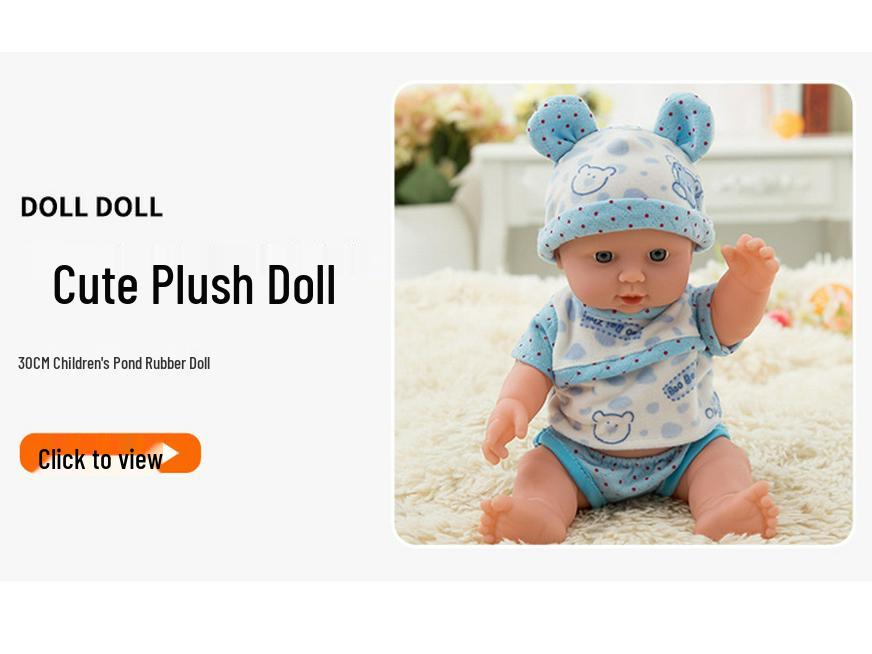 30cm Soft Vinyl Baby Doll - Children's Toy with Simulation Features for Playhouse Fun.