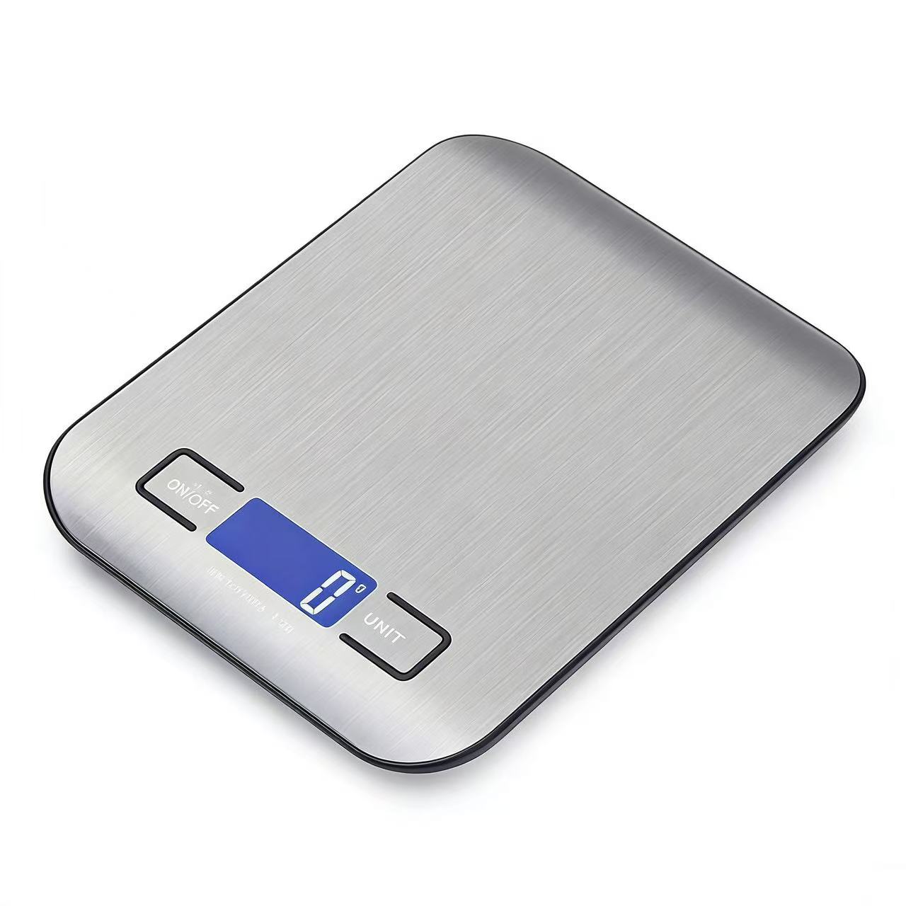 High-Precision Stainless Steel Electronic Digital Kitchen Scale Food Balance Weight Measuring (Silver,1g&10KG&180*140*17 mm)