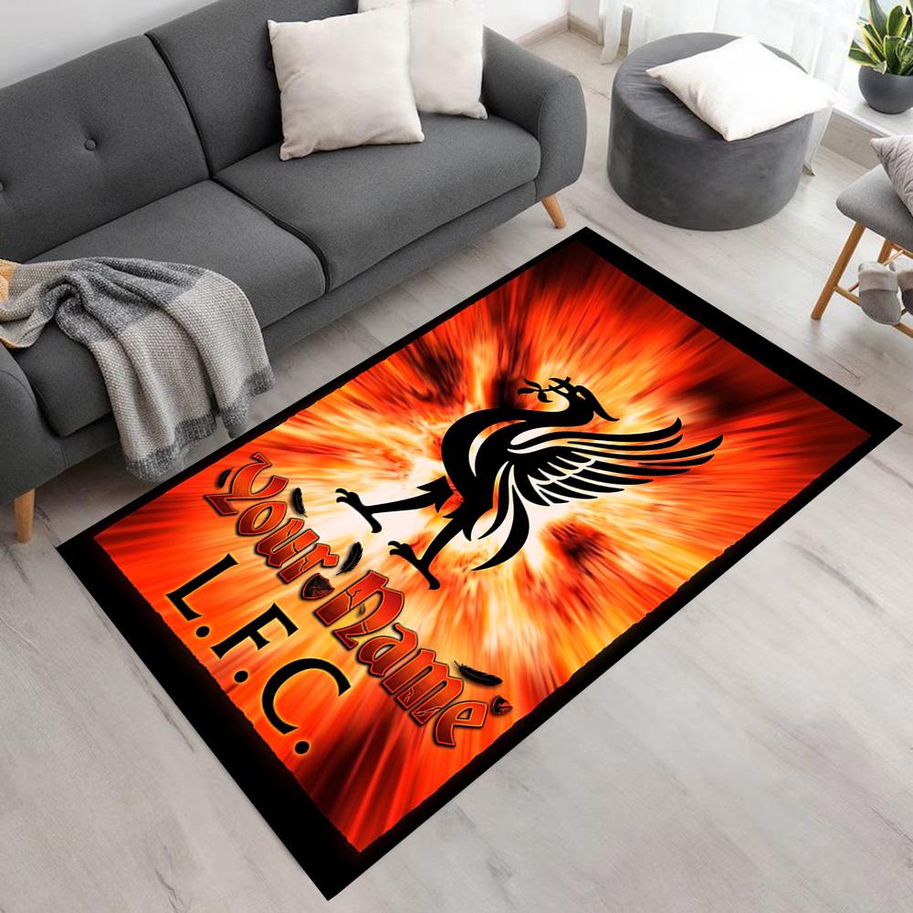 Liverpool Customized Name Area Rug Perfect for Game Room Dining Room Dormitory Decorate Room Anti-slip Rug Decorate Offices Gift for Festivals