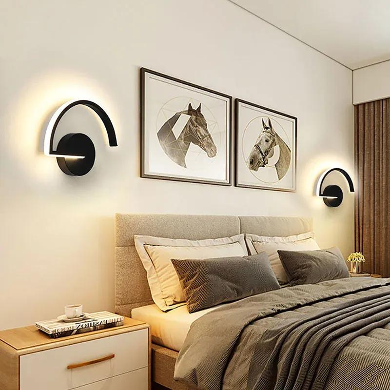 LED Wall Lamp Modern Bedside Sconce for Aisle Living Room Bedroom Hotel Study TV Backdrop Home Decor Lighting Fixture Lustre