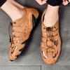 Fashion Summer Hollow Out Men's Shoes Casual Split Leather Men Outdoor Sneakers Moccasins Breathable Designer Quality Sandals Size 38-48