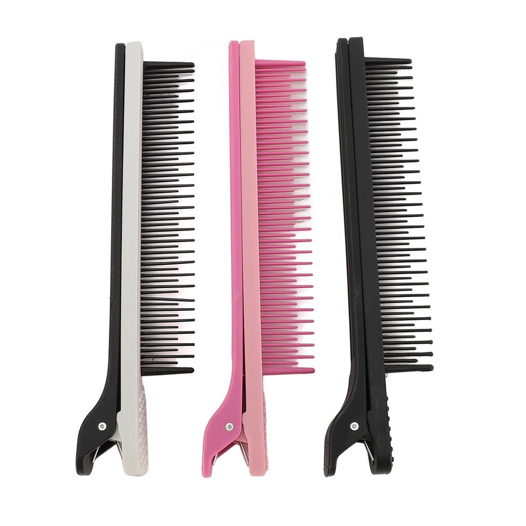 3pcs Teasing Clip Comb for Hair Stylist Parting Flat Iron Comb Attachment Clip On Coloring Styling
