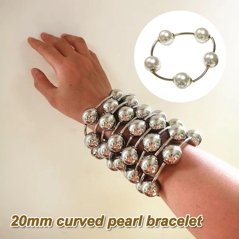 Large Coarse Ball Bead Bracelet 20mm Beaded Link Chain New Stackable Bracelet  Women's Accessories