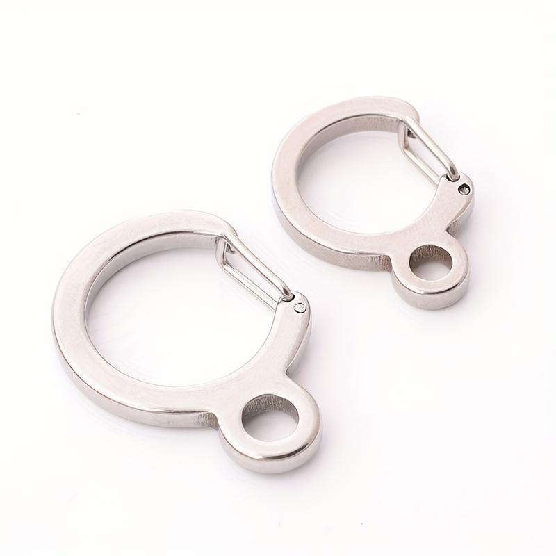 Stainless Steel Key Ring | Spring Hanging Buckle, Outdoor Hook, Backpack and Waist Buckle, Silvery Color