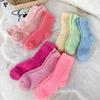 Nicht fusselnde Korallenfleece-Socken, Damen Einfarbige Haussocken, Halbfleece-Socken, Schlafsocken, Warme Fleece-Socken, Fleece-Bodensocken