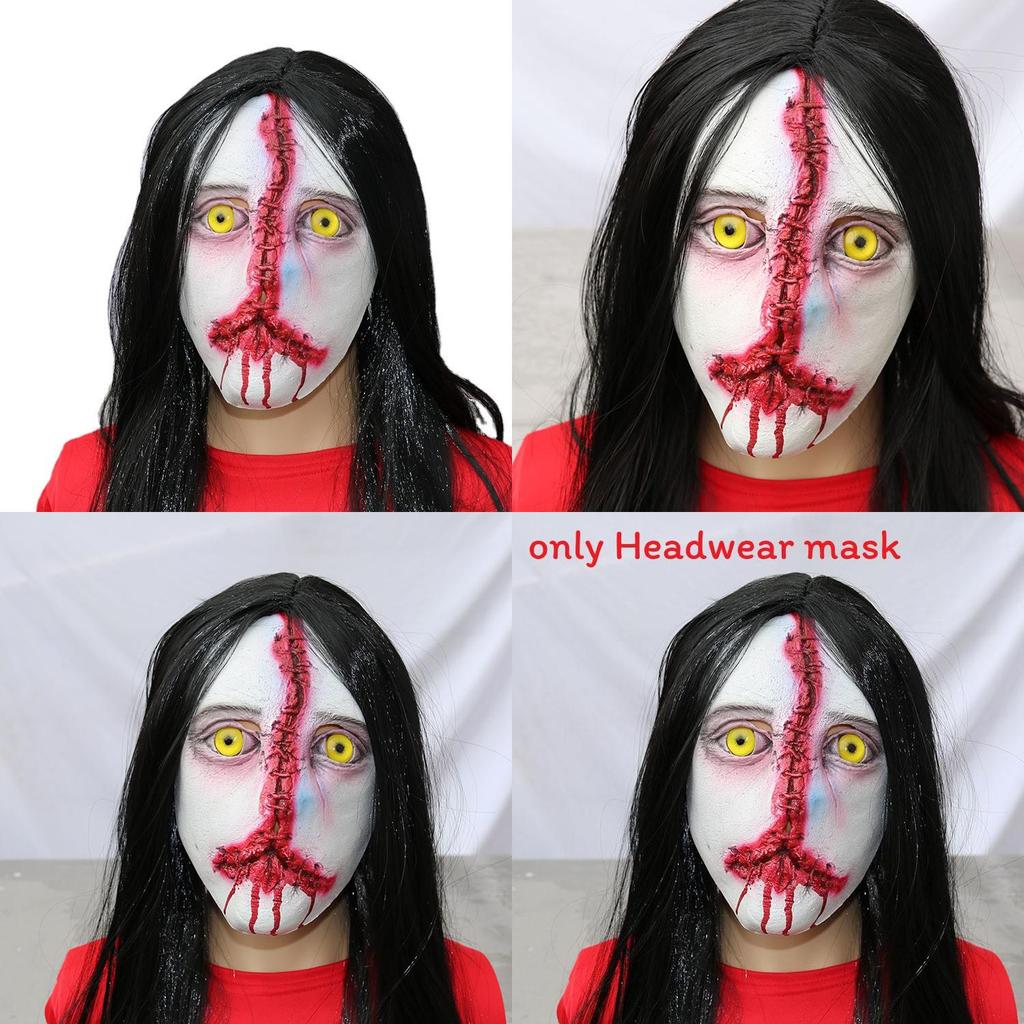 Halloween Horror Props Ghost House Escape Room Npc Latex Mask For Adults