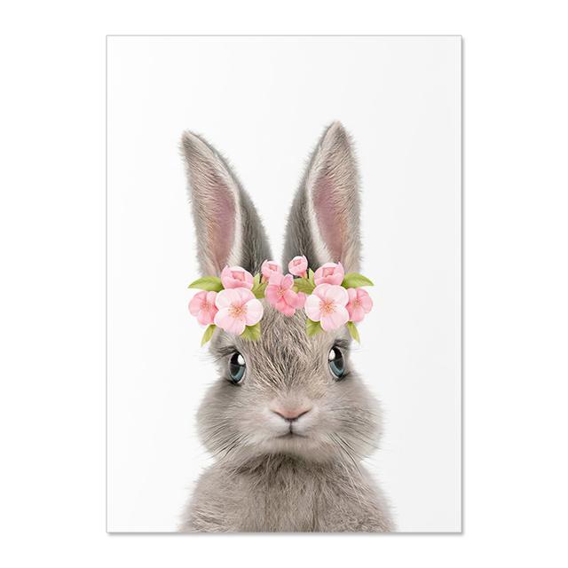 

Кролик, хвост кролика, цветок, животное, скандинавское настенное искусство, холст, картина, детские постеры и принты, настенные картины, декор детской комнаты без рамки 21*30cm No Frame