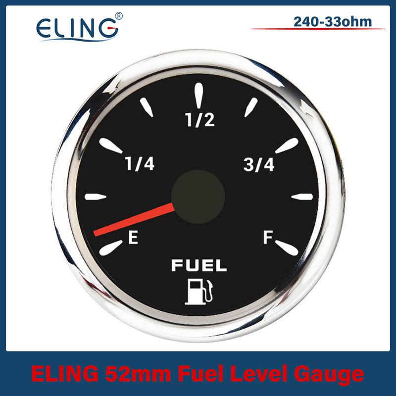Car Truck Boat Motorcycle Universal 52mm Fuel Level Gauge Meter 0-190ohm 240-33ohm Signal with 7 Colors Backlight 12V 24V