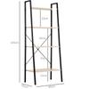 Ladder Shelf, Bookshelf, 4-Tier Industrial Storage Rack for Living Room, Bedroom, Kitchen, Oak and Black