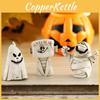 European-style Resin Halloween Scene Decoration With Pumpkin Head Ghost Mummy Wind-up Girl Candle Cross