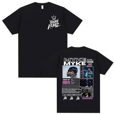 Rap-Sänger Myke Towers Young Kingz Album Grafik T-Shirt für Sommer Herren Damen Mode Y2K Retro HipHop T-Shirt