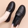 Autumn and Winter Leather Soft-soled Mother Shoes Velvet Middle-aged and Elderly Leather Shoes Flat-soled Middle-aged Single Shoes Women's Shoes 